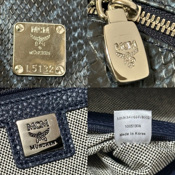 ?Authentic MCM Snakeskin Embossed Visetos Studded Medium Stark Backpack? main image 8